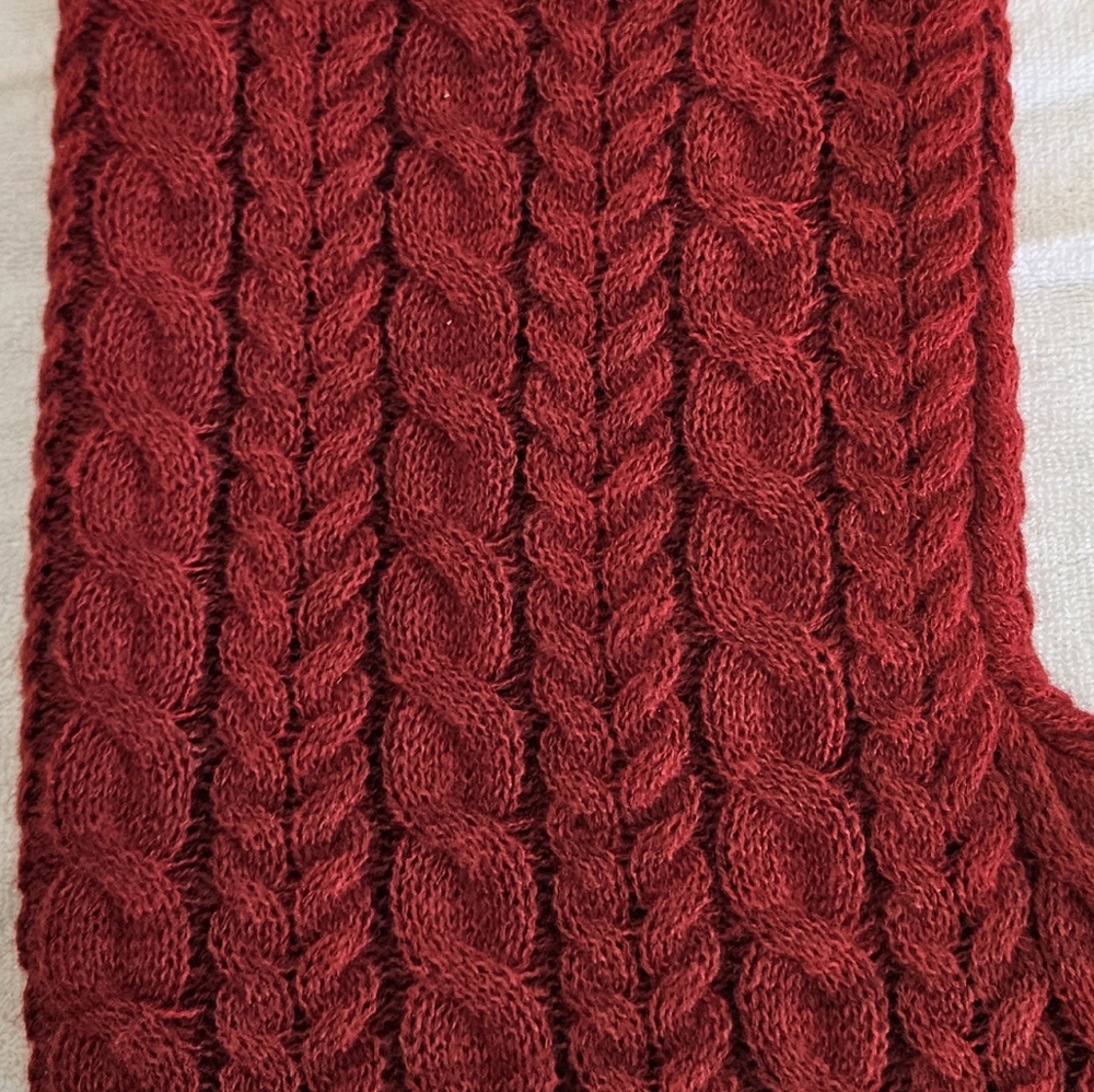 St. Nicholas Square Red Cable Knit Stocking Letter 'B' - Picture 2 of 2